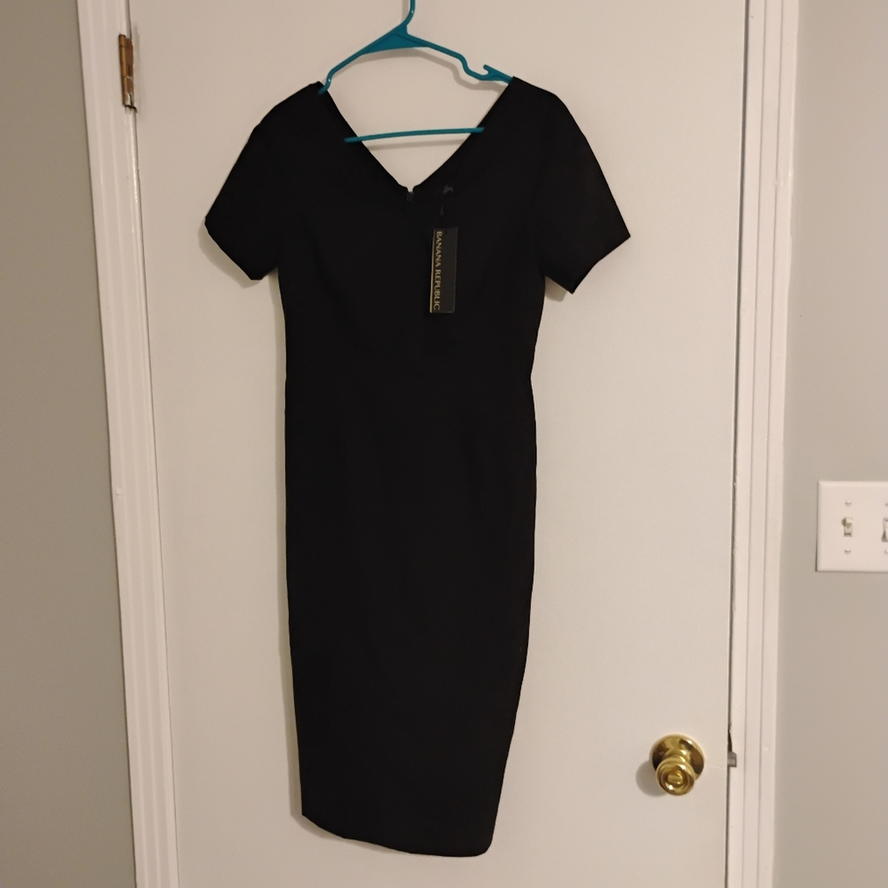 Nwt Banana Republic Wool Blend Short Sleeve Midi Dress Sz 0P